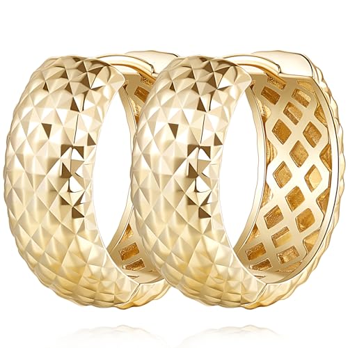 14K Gold Earrings for Women Gold Earrings for Sensitive Ears Hypoallergenic Small Hoop Earring 20mm