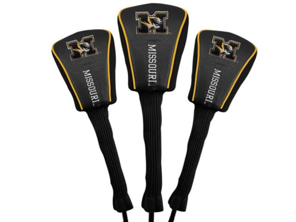 Team Golf NCAA Missouri Tigers Contour Golf Club Headcovers (3 Count) Numbered 1, 3, & X, Fits Oversized Drivers, Utility, Rescue & Fairway Clubs, Velour lined for Extra Club Protection