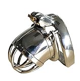 BDSM Stainless steel male chastity device chastity cage small with anti-off rings cock cage penis lock cb6000s (ring 5.0cm)