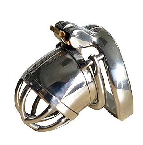 BDSM Stainless Steel Male Chastity Device Chastity cage Small with Anti-Off Rings Cock cage Penis Lock cb6000s (Ring 5.0cm)
