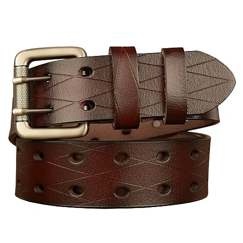 Men Double Prong Leather Belt 1.5
