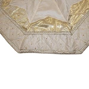 Kurt Adler Tree Skirt with Quilted Border, 52-Inch, Ivory Kurt Adler Tree Skirt with Quilted Border 52 Inch Ivory
