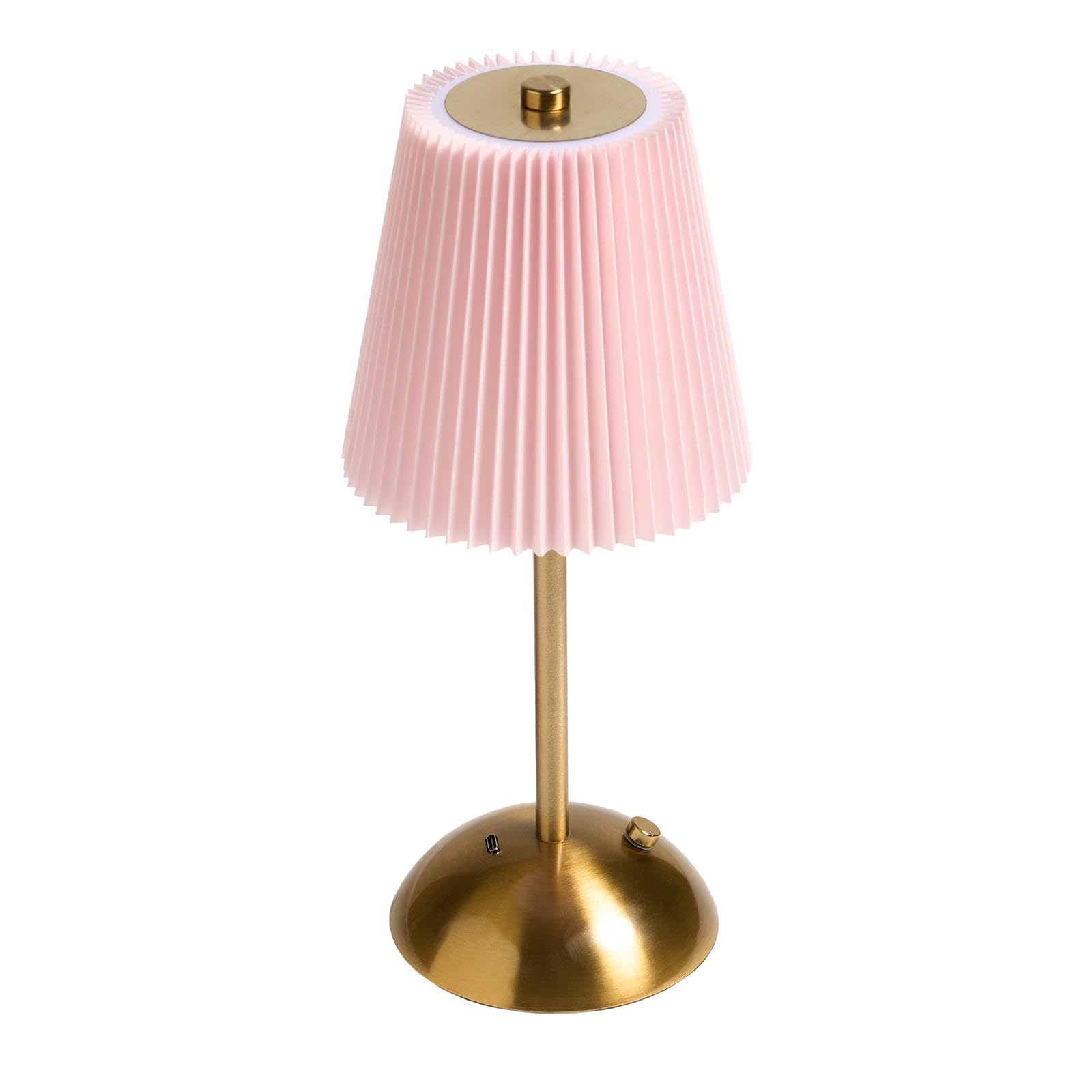Ohs Pleated Bedside Lamp Led Rechargeable Cordless Night Light from B&Q