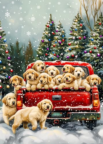 1000 Piece Puzzle for Adults Cute Puppies Christmas Puzzle, Golden