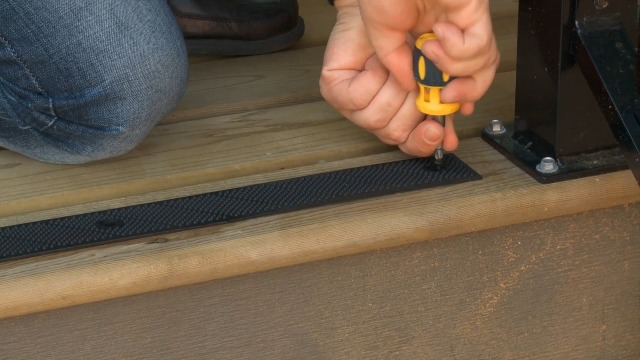 Myard ST16-B Stair Treads – 16x2 Inch Screw-Down Plastic Safety Strips (2 Pack)