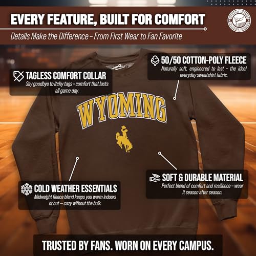 Image of NCAA College Sweatshirt Fleece Crewneck Pullover for Men and Women | Officially licensed NCAA college gameday crewneck pullover - 9 oz fleece lined sweatshirt with arch and logo design