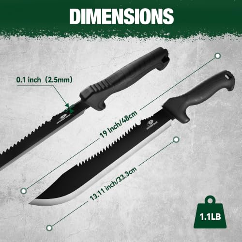 Image of Mossy Oak 19 inch Heavy Duty Machete with Saw and Sheath