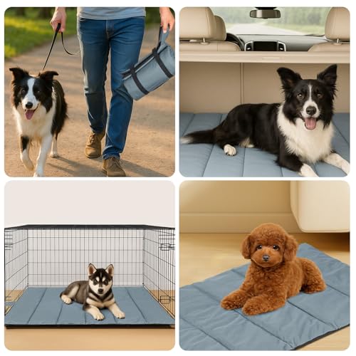 MorNon 105 X 63cm Hundedecke für Unterwegs Hundematte Outdoor Waschbar Hundematte für Reise Camping Komfort und Weiches Hundebett