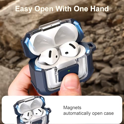 Image of RFUNGUANGO for AirPods 5 /4 Case (2026 /2024) with Lock, Blue