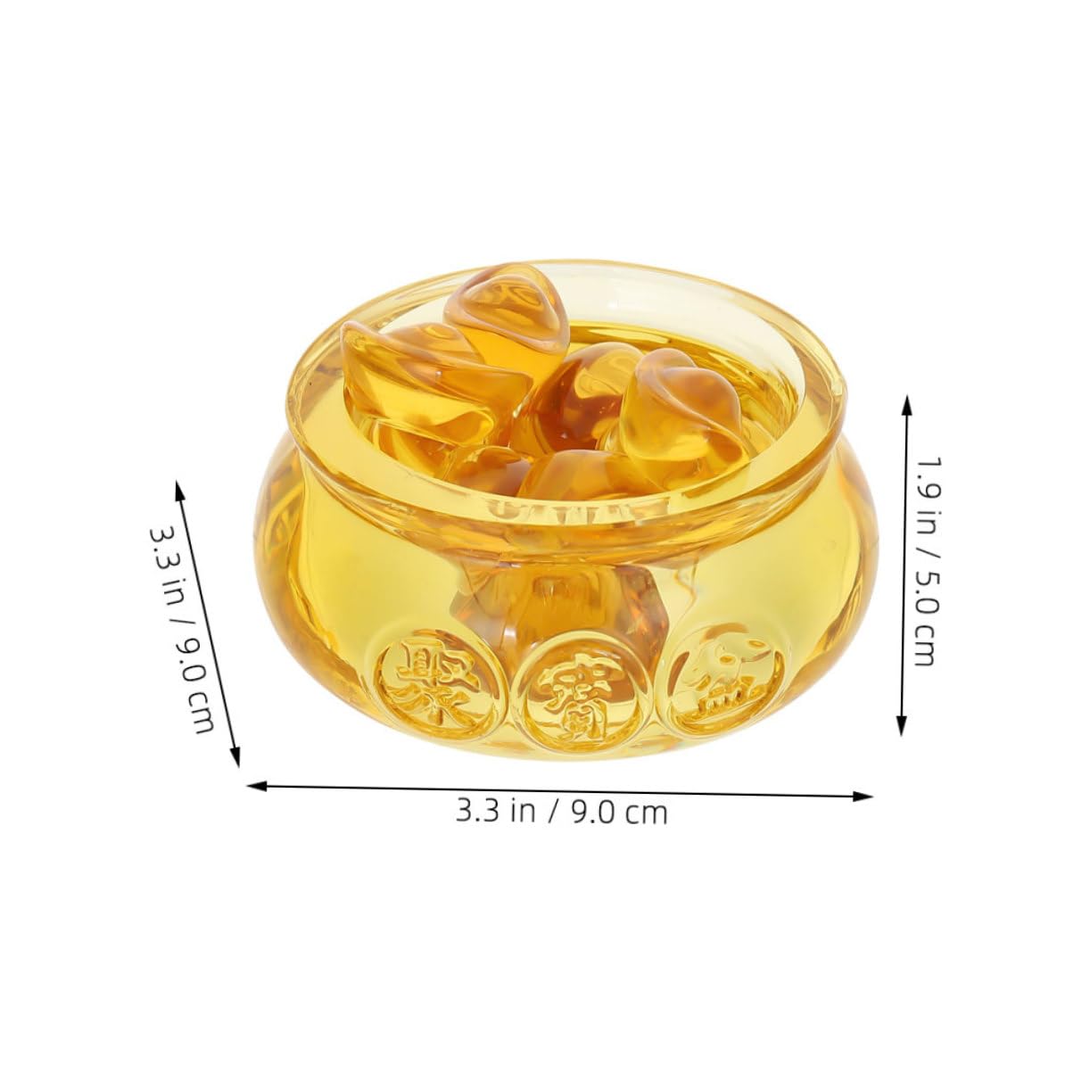 GRIRIW Feng Shui Decor Chinese Cornucopia Ingot Ornaments Small Treasure Bowl Office Home Decor
