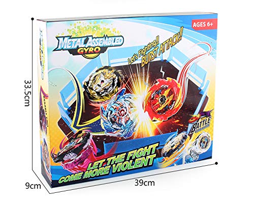 Bey Battling Top Burst Launcher Grip Toy Blade Set Game with 1 Battling Top Stadium 12 Spinning Top Burst Gyros 3 Launchers Great Birthday for Boys Children Kids