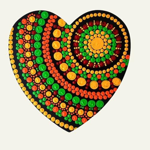 Image of Mandala Art Materials DIY kit with Heart Butterfly Flower MDF Board Art Kits for Adult lippan Art kit for Adults Mandala Art kit Mandala Art kit Adults madhubani Art kit