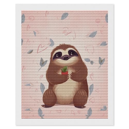 5D Diamond Painting Kits for Adult, Cute Sloth Diamond Art Kits for Beginners Fun DIY Crafts Round Diamond Art Canvas Home Wall Decor 16