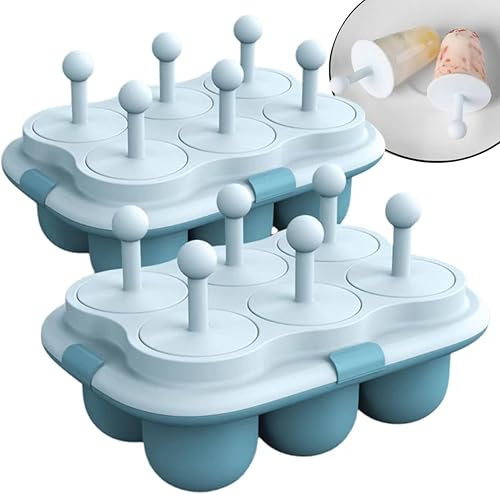 Miniatura 7 de 2 Pack Popsicles Popsicle Mold Set for Kids Silicone Popsicle Maker Ice Cream Molds DIY Frozen Ice Pop Molds Kitchen Accessories Easy Release