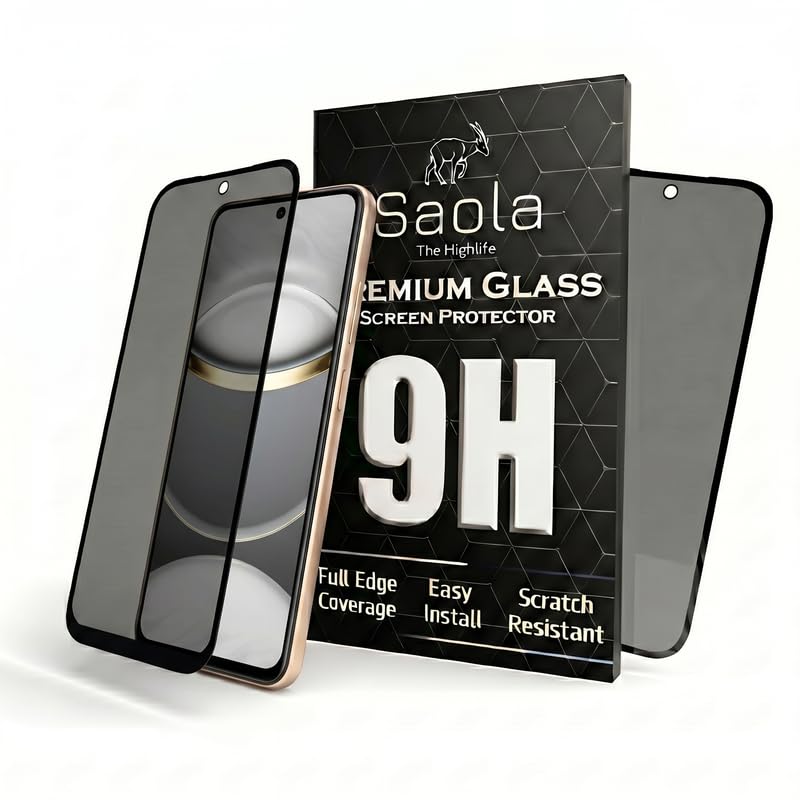 Image of Saola Ultra Privacy Tempered Glass For Tecno Spark 30 Pro (PACK OF 1) with Free Installation Kit. Full screen Coverage. Free Replacement If Received Damaged - 6.78 inch