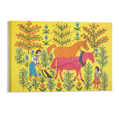 By Beloved Plows The Field By Maria Prymachenko Poster Artworks Canvas Room Aesthetic Wall Art Prints Decor Framed-unframed 11x17inch(28x43cm)