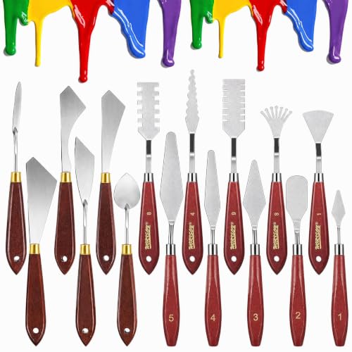 Honoson 16 Pieces Palette Knife Set Stainless...