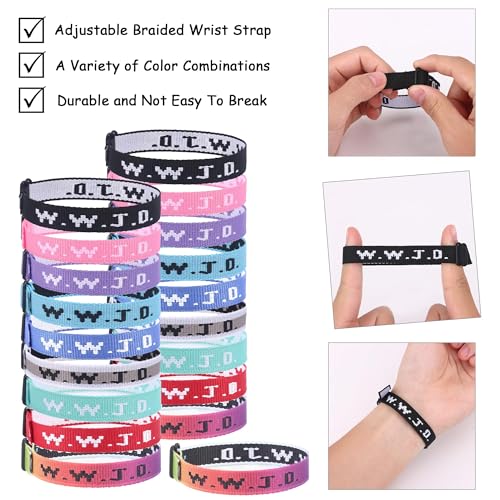 MOZAKA 60-Piece WWJD Adjustable Bracelet Set - Inspirational Christian Wristbands for Men and Women - Perfect Gifts for Faith and Fellowship - Image 4