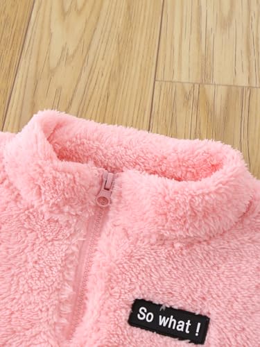 Image of Girls Sweatshirts Quarter-zip Sherpa Fleece Pullover Fuzzy Jacket | 3 Pack,Long Sleeve Half Zip Up Clothes,Soft Cozy Outerwear,Warm Fall Winter Clothing,Cute Kangaroo Pocket,Kids Teen 3-14Y