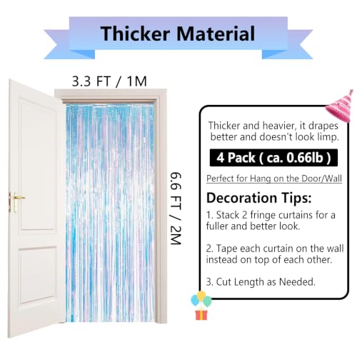 Image of Thicken Iridescent Party Backdrop Fringe Curtains Holographic Streamers