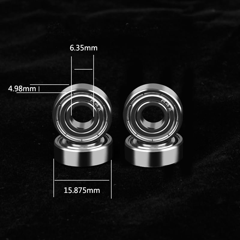 4pcs 15.88x6.35x4.98mm Motor Bearing Roller Wheel Bearings Deep Groove Ball Pulley Wheel