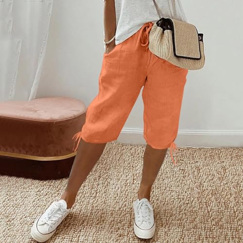 Women's Linen Pants, Drawstring Closure,Great for Laid - Back Days2