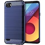  NEKOYA Funda LG Q6 Alpha,LG Q6 Alpha Carcasa con [Gel de sílice de Fibra de Carbono] [Anti-Huella Dactilar][Mano Antideslizante] Anti-rasguños Estuche para Case Cover LG Q6 Alpha