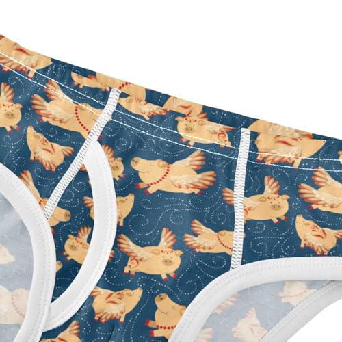 Boys' Exclusive Briefs Toddler Underwear 95% Combed Cotton Boxerbriefs 2T Flying Pig 84