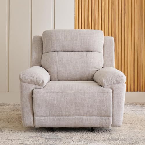 Image of Home Centre | Lambert | Rocking Recliner | Fabric | Solid Wood | 1 Seater Recliners | Beige | 1 Year Warranty