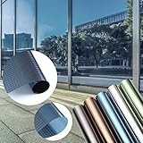 [page_title]-KINLO Sonnenschutzfolie Fensterfolie Anti UV Strahlen selbstklebend Sichtschutzfolie ohne Kleber viele Farben (45x200CM, Kariert-Blau)