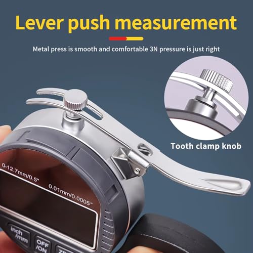 Calibrador de espesores digital, precisión de 0,001 mm, rango de medición de 0-12,7 mm, superficie de medición de aleación de aluminio de φ10 mm, adecuado para materiales planos y tubulares miniatura 3