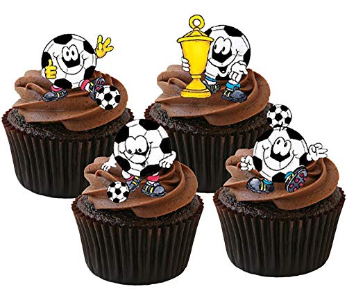 vorgeschnittenen Cute Fußball essbarem Reispapier/Waffel Papier Cupcake Kuchen Topper Geburtstag Party Dekorationen Cover
