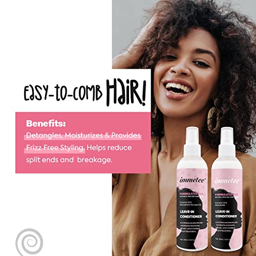 immetee Wig Spray, Leave-In Hair Conditioner for Wig, Wig Moisturing & Hydrating Detangler Hair Spray, Heat Protectant Spray for Black Women & Men. 250Ml/8.4Fl. Oz (Formulated for Natural Wigs) - Image 6