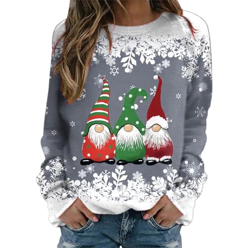 Sweatshirt de Noël femme à col rond, le cadeau mode automne