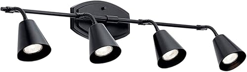 Kichler 52129BK Sylvia - Aplique de pared, 4 luces, 200 vatios totales, color negro