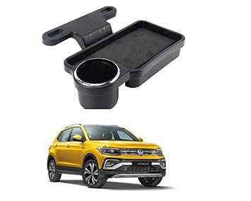 Oshotto Foldable Car Auto Headrest Rear Back Seat Table Drink Food Cup Tray Holder Compatible with VOLKSVAGAN TAIGUN