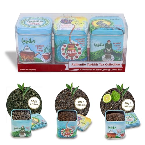 Image of Lazika Loose Leaf Tea Set, Black Tea, Green Tea, Earl Grey, Tea Gift Set, 3.35 Oz (Pack of 3)