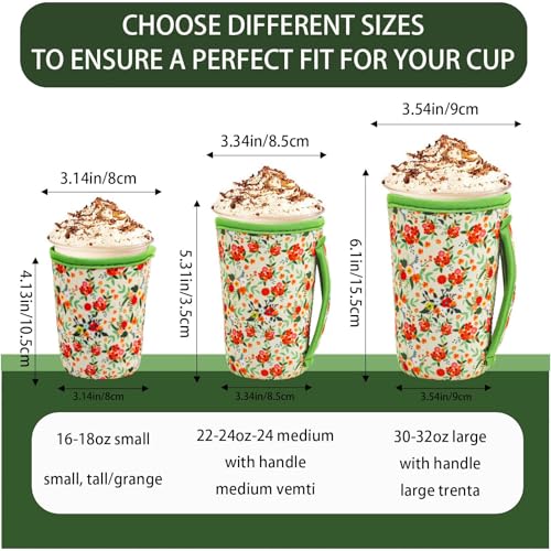 Image of 3Pk Reusable Coffee Sleeves, Neoprene, Fits 16-32oz Hot /Cold Drink