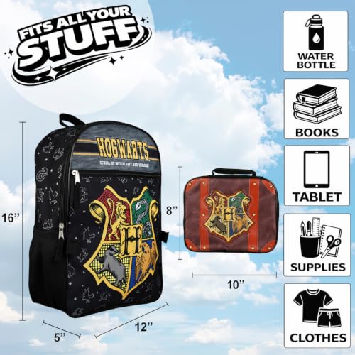Image of Bioworld Harry Potter Hogwarts Kids 2-Pc 16-Inch Backpack With Trunk-Inspired Lunch Kit