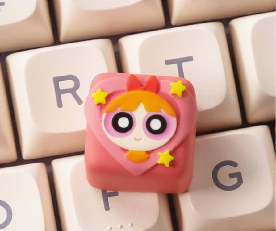 【7個セット】パワーパフガールズ キーボードキャップ キーキャップ 6種類＋1つ 7個セット】パワーパフガールズ キーボードキャップ キー