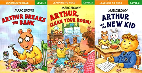 Learning to Read - Level 2 - Arthur and the New Kid, Clean Your Room, Breaks the Bank (Set of 3 Books)