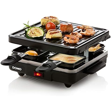 Domo DO9147G Raclette Grill, Alloy Steel, 600 W, Black Cover
