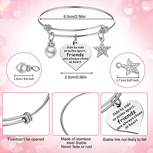 Kenning 12 Pieces Christmas Friends Gifts for Women Friendships Makeup Bag Adjustable Bangle Friendship Bracelet Long Distance Friendship Birthday Gifts for Graduation Family Sister(Classic)3