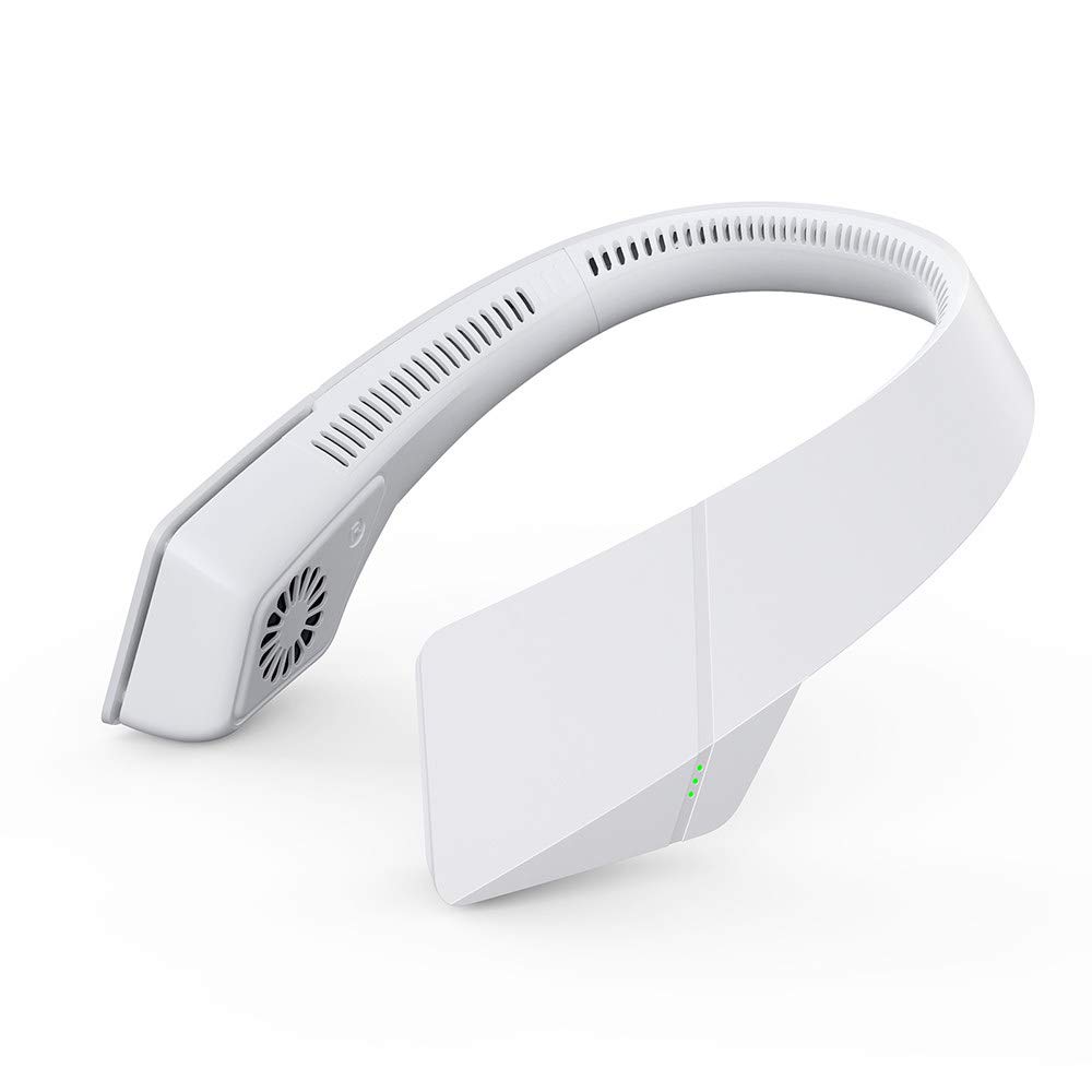 Portable Neck Fan,Leafless Hanging Neck Fan,Personal Neck Fan USB Rechargeable Silent Neck Fan Electric Small and Light Convenient for Outdoor Travel, Sports, Work,Grey