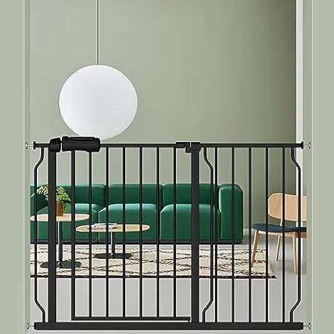ALLAIBB Extra Wide Pressure Mounted Baby Gate Walk Through Child Safety Toddler Tension White Long Large Pet Dog Gates with Extension for doorways (66.93-71.65"/170-182cm, Black) Cover