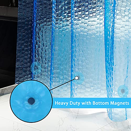 Waterproof Shower Curtain Liner Eva Thick Shower Curtain With Heavy Duty 3 Bottom Magnets, Shower Liner For Shower Stall, Bathtubs, 3D Pebble Pattern, 72 X 72,12 Hooks #TOP3