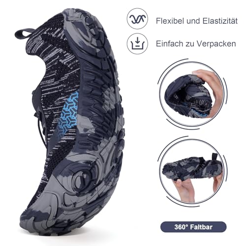Image of Hike Footwear Barefoot Shoes, Pro Barefoot Shoes Women Men, Athletic Hiking Water Shoes Breathable Quick Dry Zero Drop Trail Running Shoes with Non-Slip Sole & Wide Toe Box