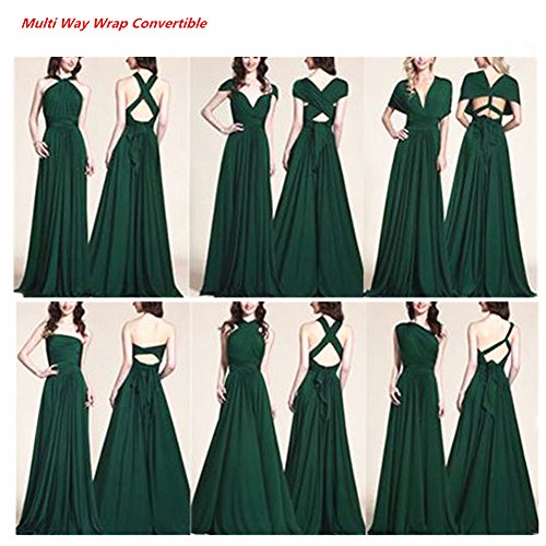 Image of Women Transformer Hi Low Evening Long Prom Dress Halter Convertible Multi Way Spaghetti Strap Wedding Cocktail Maxi Gown