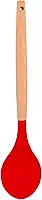 COLHER MULTIUSO SILICONE VERM C/CABO MADEIRA 31X6,5X2,5CM - CM48, MARCA: EM CASA TEM
