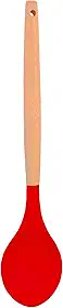 COLHER MULTIUSO SILICONE VERM C/CABO MADEIRA 31X6,5X2,5CM - CM48, MARCA: EM CASA TEM